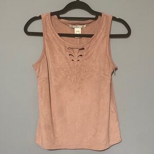 American rag dusty pink suede blouse